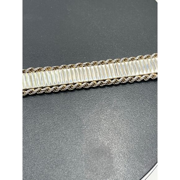 Milor Italy 925 Sterling Silver Rope Chain Elegant Bracelet 7.5" 25g, 13mm Wide - Picture 6 of 16